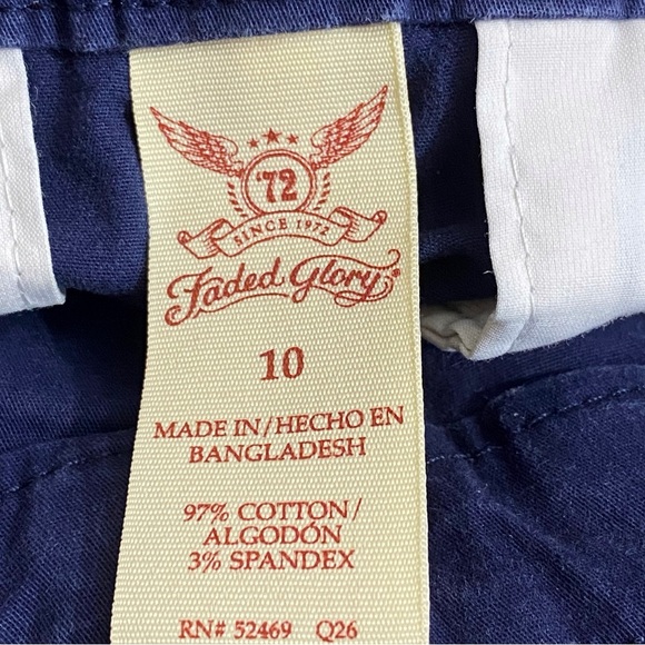 FADED GLORY weekender length folded cuff 97% cotton high rise shorts 10 - Picture 5 of 6